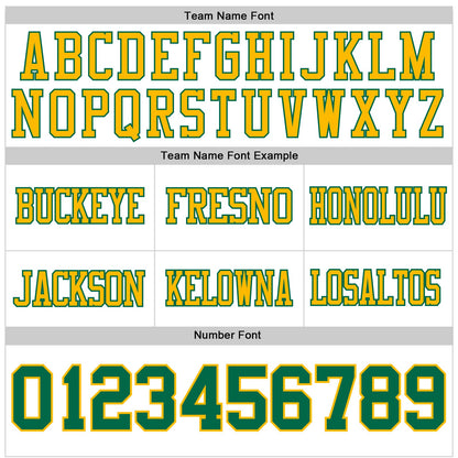 Custom White Kelly Green-Gold Mesh Authentic Football Jersey