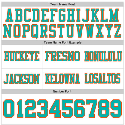 Custom White Aqua-Orange Mesh Authentic Football Jersey