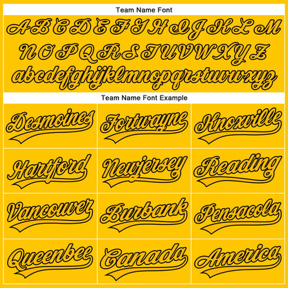 Custom Yellow Gold-Black Authentic Baseball Jersey