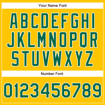 Custom Yellow Kelly Green-White Authentic Baseball Jersey