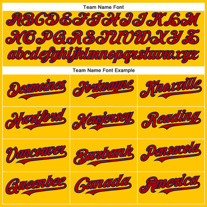 Custom Yellow Red-Navy Authentic Baseball Jersey