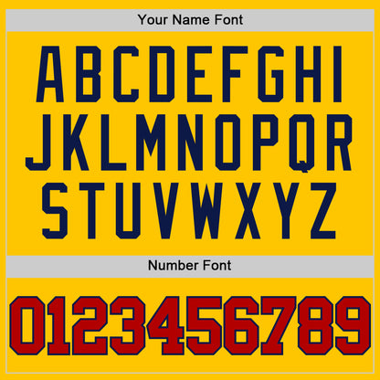 Custom Yellow Red-Navy Authentic Basketball Jersey