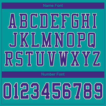 Custom Aqua Purple-White Mesh Authentic Football Jersey
