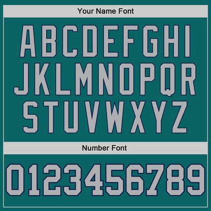 Custom Teal Gray-Navy Authentic Baseball Jersey