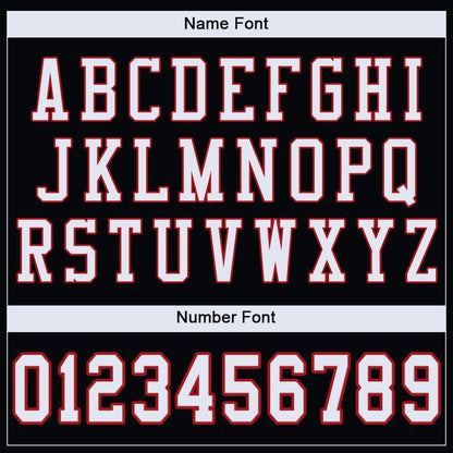 Custom Black White-Red Mesh Authentic Football Jersey