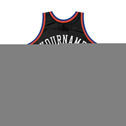 Custom Black White-Orange Authentic Throwback Basketball Jersey