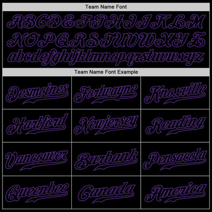 Custom Black Black-Purple Authentic Skull Fashion Baseball Jersey
