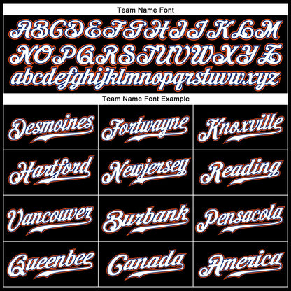 Custom Black White Pinstripe White-Orange Authentic Baseball Jersey
