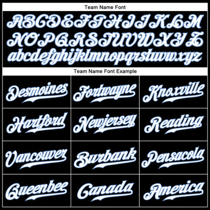 Custom Black White Pinstripe Light Blue-White Authentic Baseball Jersey