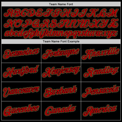 Custom Black Red-Old Gold Authentic Baseball Jersey
