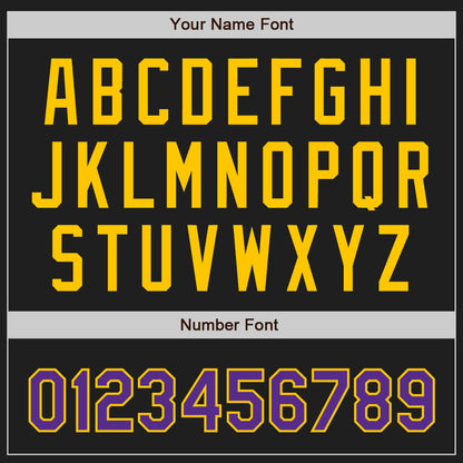 Custom Black Purple-Gold Authentic Baseball Jersey