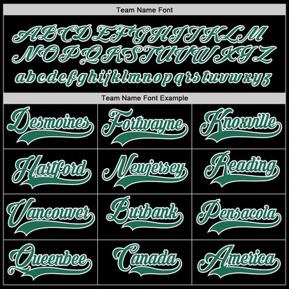 Custom Black Kelly Green-White Hockey Jersey
