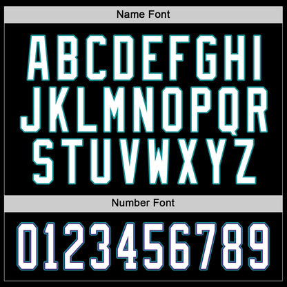 Custom Black White-Teal Hockey Jersey