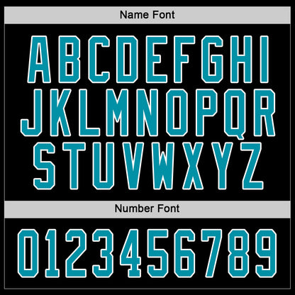 Custom Black Teal-White Hockey Jersey