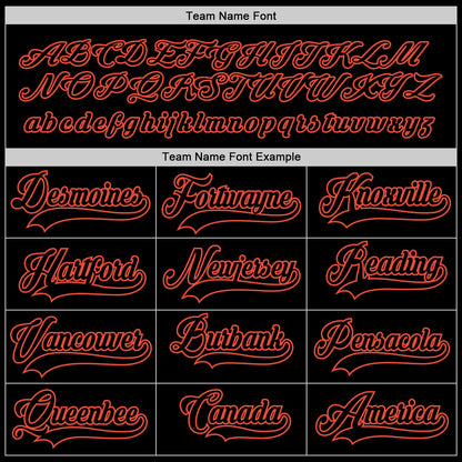 Custom Black Black-Orange Hockey Jersey