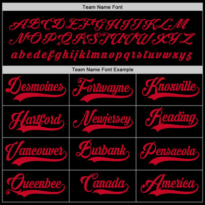 Custom Black Red Hockey Jersey