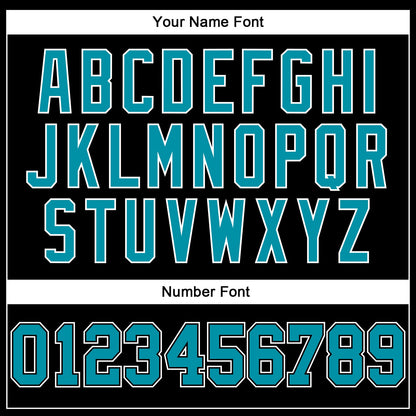 Custom Black Teal-White Authentic Throwback Basketball Jersey