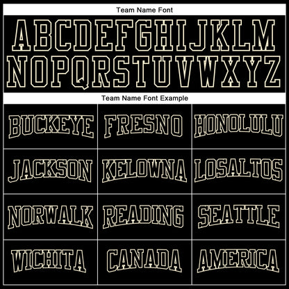 Custom Black Black-Cream Authentic Throwback Basketball Jersey