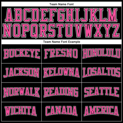 Custom Black Pink-White Authentic Throwback Basketball Jersey