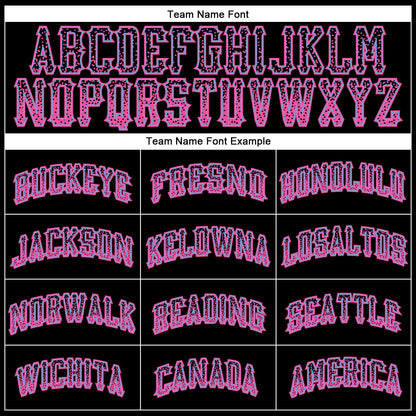 Custom Black Pink-Light Blue Authentic Drift Fashion Baseball Jersey