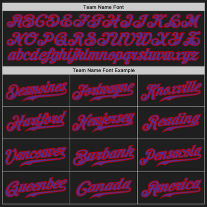 Custom Black Gray Pinstripe Purple-Red Authentic Baseball Jersey