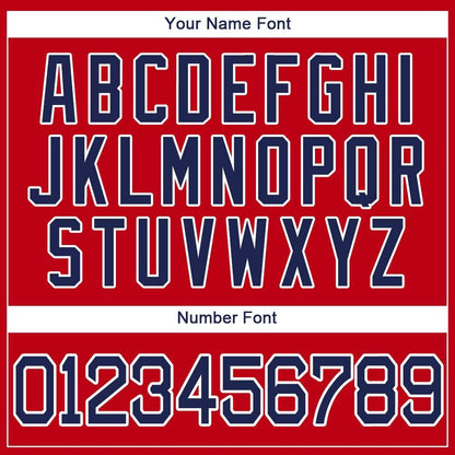 Custom Red Navy-White Baseball Jersey