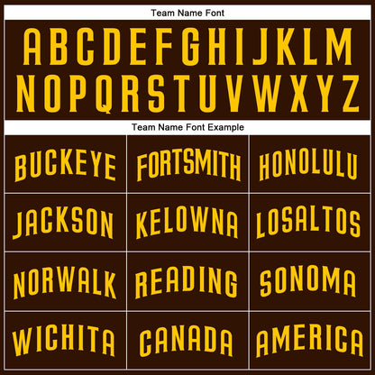 Custom Brown Gold Authentic Baseball Jersey