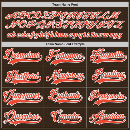 Custom Brown Orange-White Hockey Jersey
