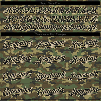 Custom Camo Black-City Cream Authentic Salute To Service Baseball Jersey