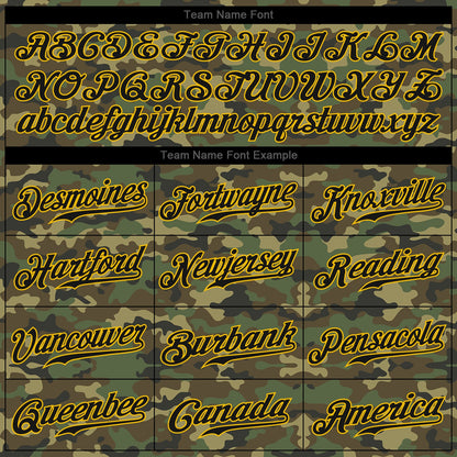 Custom Camo Black-Gold Authentic Salute To Service Baseball Jersey