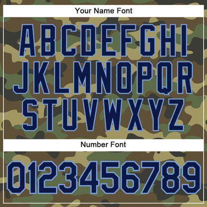 Custom Camo Navy-Powder Blue Authentic Salute To Service Baseball Jersey