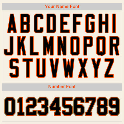 Custom Cream Black Orange-Old Gold Authentic Baseball Jersey