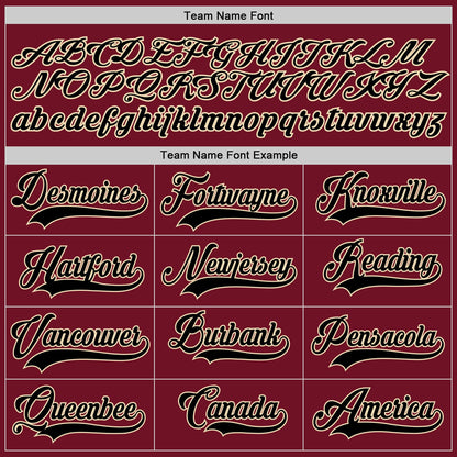 Custom Crimson Black-City Cream Authentic Baseball Jersey