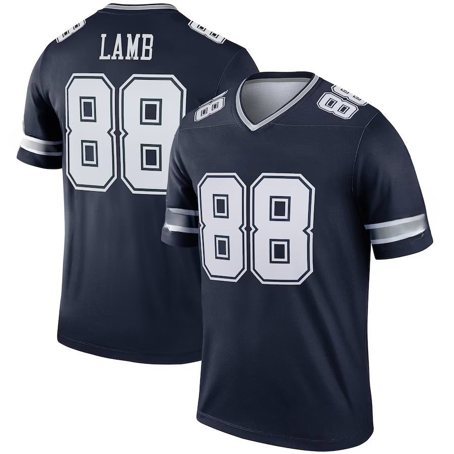 Custom Men's Cowboys Nevy/Gray Exact Replica Football Jersey - TopFanCustom