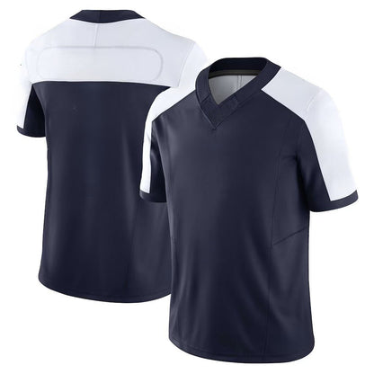Custom Men's Cowboys Nevy/White Exact Replica Alternate Football Jersey - TopFanCustom