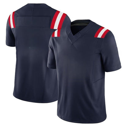 Custom Men's Patriots Nevy/White Exact Replica Football Jersey - TopFanCustom