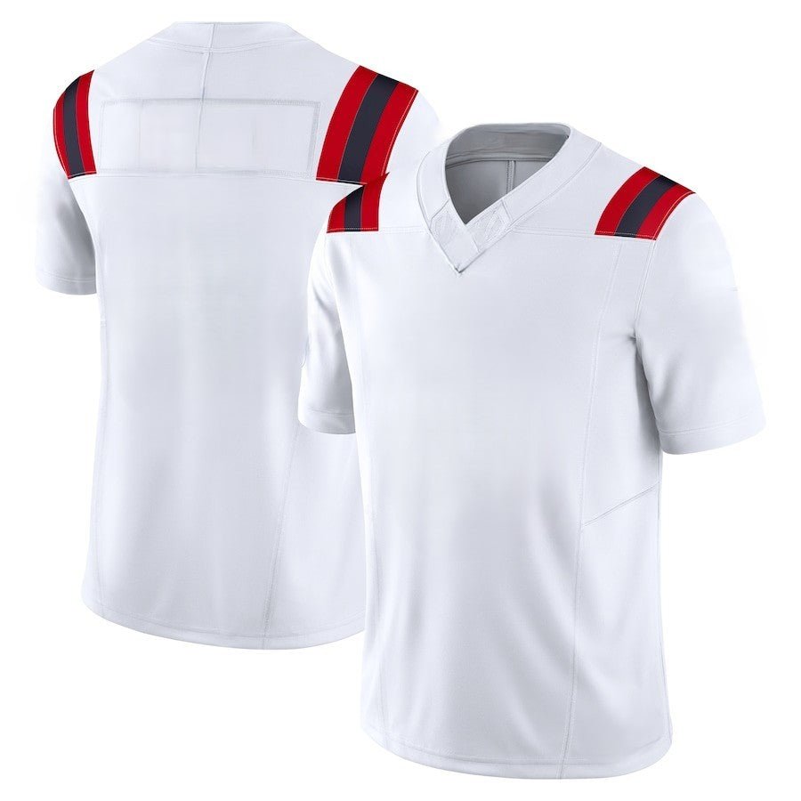 Custom Men's Patriots Nevy/White Exact Replica Football Jersey - TopFanCustom