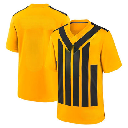 Custom Men's Steelers Gold Exact Replica Alternate 1933 Throwback Football Jersey - TopFanCustom