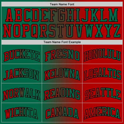 Custom Red Kelly Green - Black Authentic Gradient Fashion Basketball Jersey - TopFanCustom