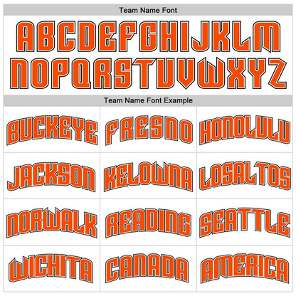 Custom White Orange Pinstripe Orange - Black Authentic Basketball Jersey - TopFanCustom