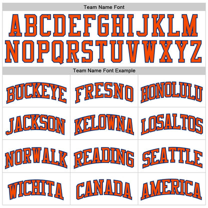 Custom White Orange - Royal Authentic Throwback Basketball Jersey - TopFanCustom