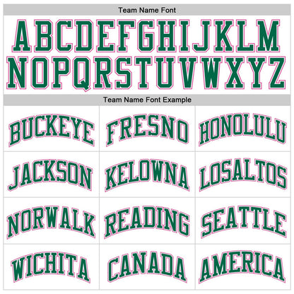 Custom White Pink - Kelly Green Authentic Throwback Basketball Jersey - TopFanCustom