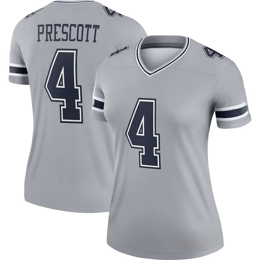 Custom Women's Cowboys Nevy/Gray Exact Replica Football Jersey - TopFanCustom