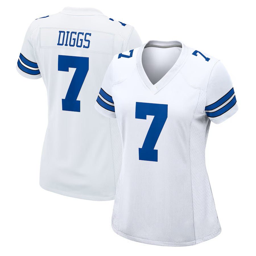 Custom Women's Cowboys White Exact Replica Limited Football Jersey - TopFanCustom