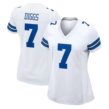 Custom Women's Cowboys White Exact Replica Limited Football Jersey - TopFanCustom