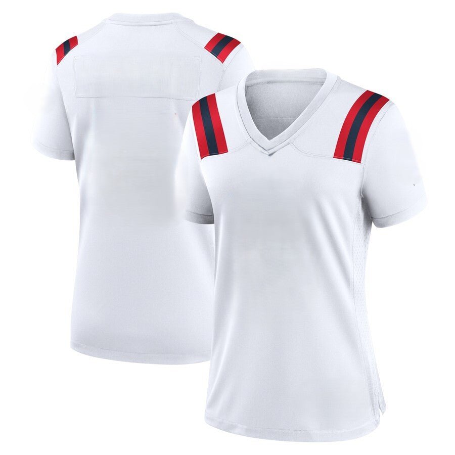 Custom Women's Patriots Nevy/White Exact Replica Football Jersey - TopFanCustom