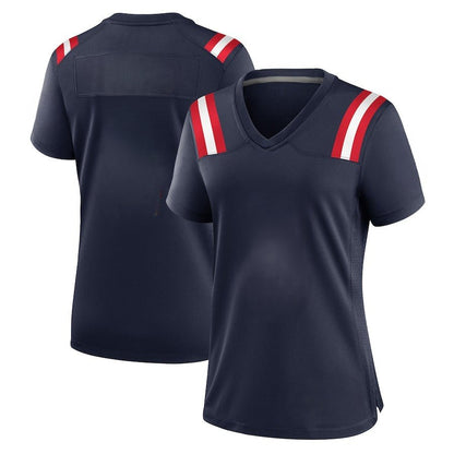 Custom Women's Patriots Nevy/White Exact Replica Football Jersey - TopFanCustom