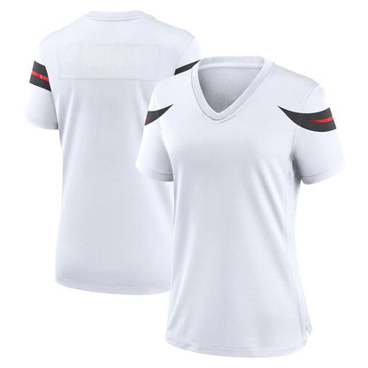 Custom Women's Texans Navy/Red/White Exact Replica Football Jersey - TopFanCustom