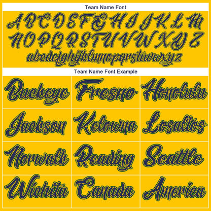 Custom Gold Hunter Green-Navy Authentic Throwback Basketball Jersey