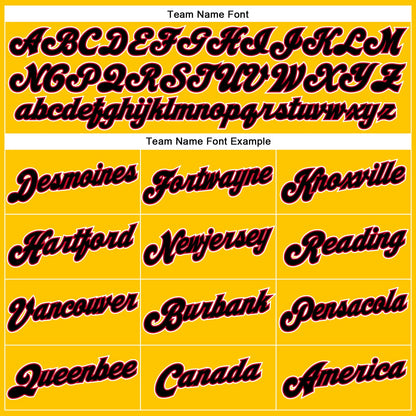 Custom Gold Black-Red Authentic Throwback Basketball Jersey